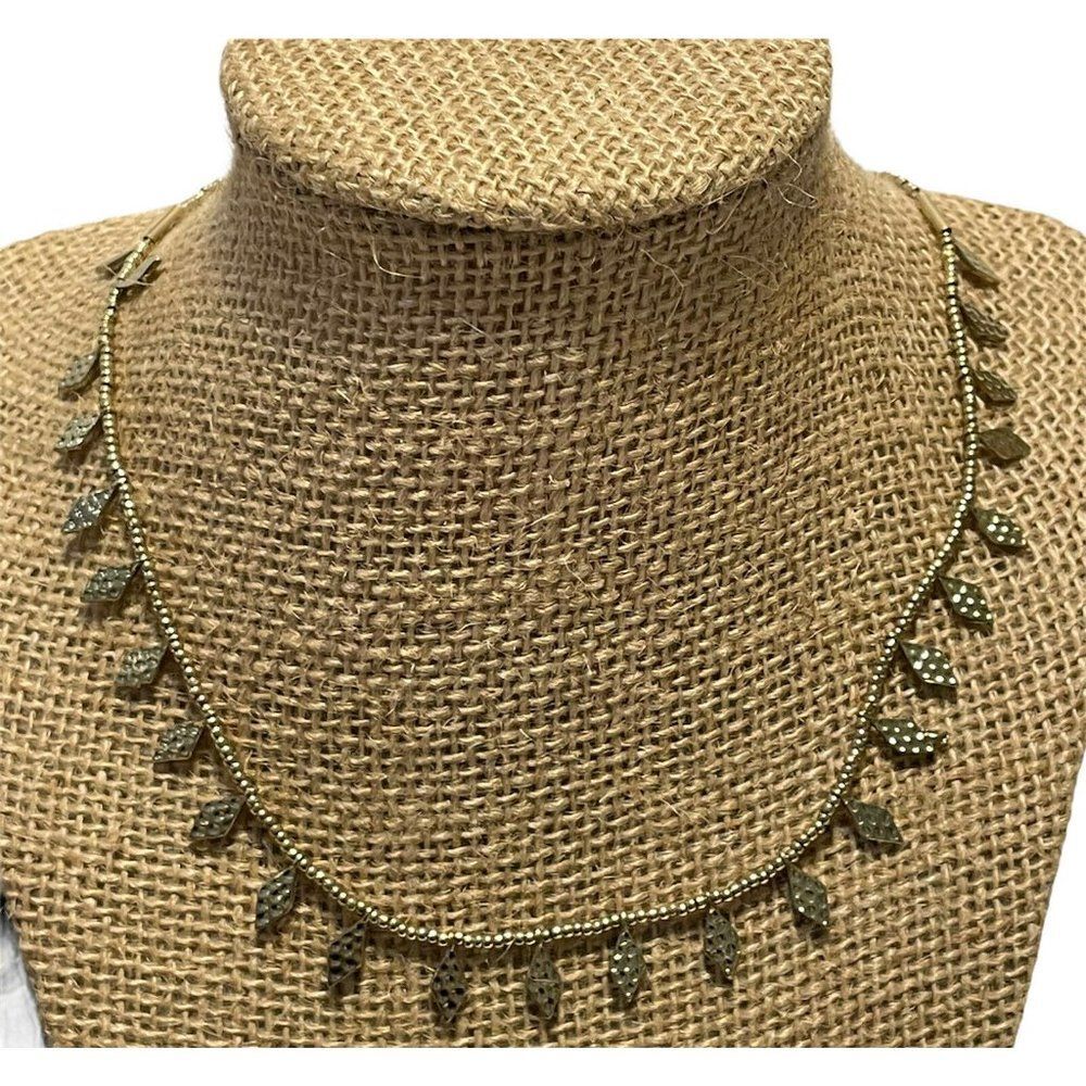 Marlyn Schiff Gold Tone Hammered Diamond Accents